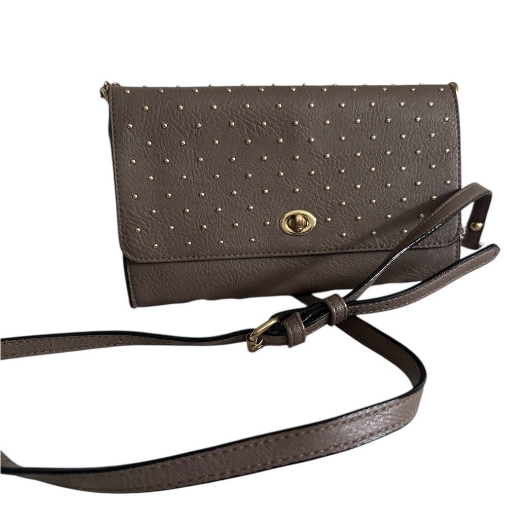 Elegant Brown Studded Crossbody Bag - Picture 2 of 5